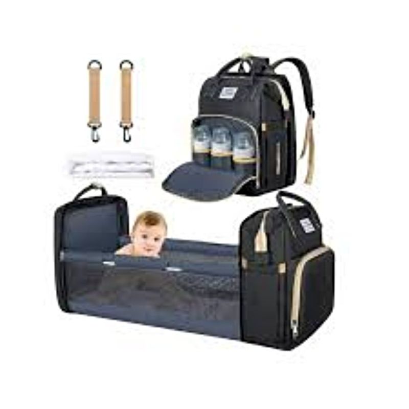 GENERICO - Morral Pañalera Tipo Cuna Con Cambiador 3 En 1 Usb
