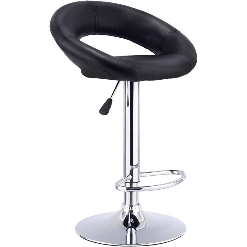 MOBLIHOUSE - Silla Barra Ovni Negra Acolchada Diseño Moderno Moblihouse