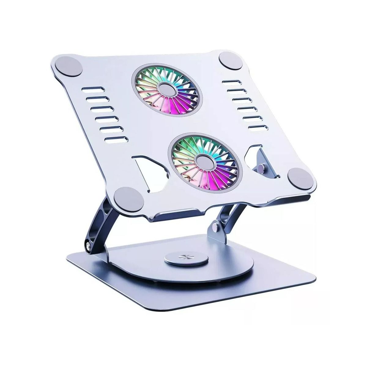 GENERICO - Base Para Portatil Metalica 360° P43  Elevacion 2ventilador