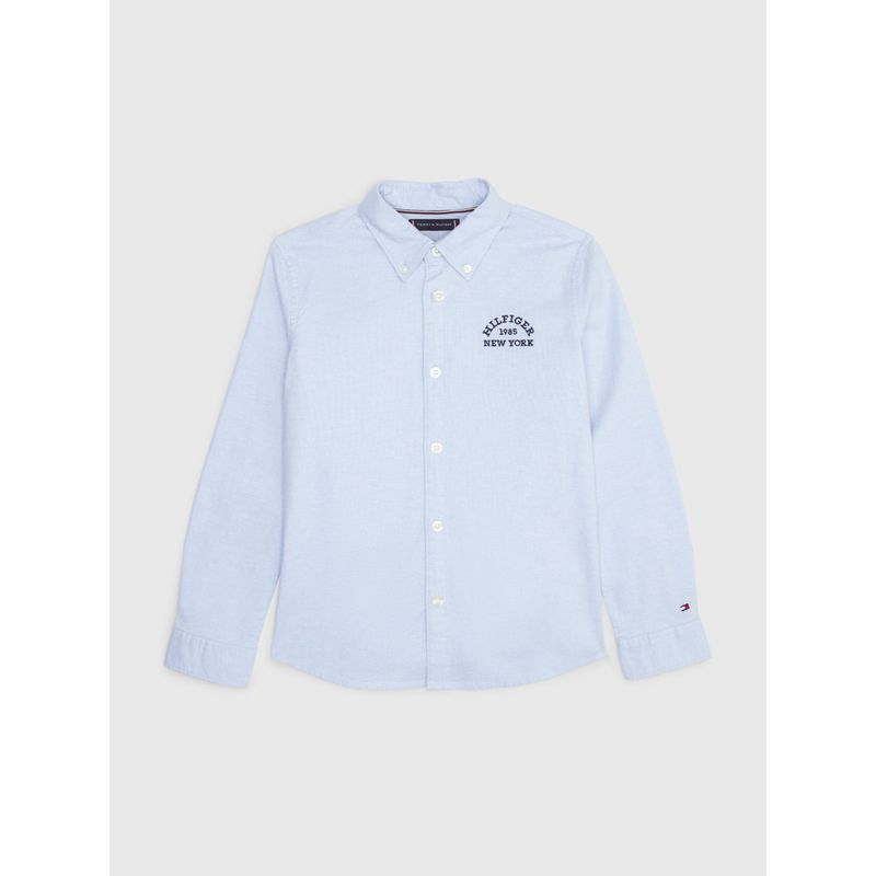 TOMMY HILFIGER - Camisa De Niño Con Logo Universitario Bordado Corte Regular Tommy Hilfiger
