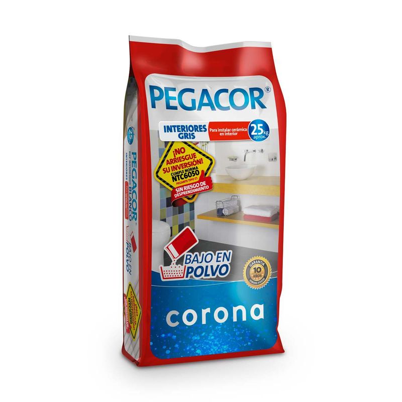 CORONA - Pegacor  Corona Interiores Gris X 25 Kg
