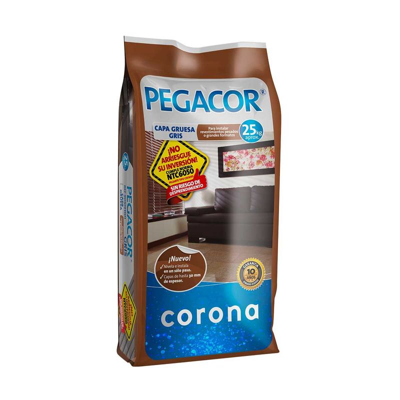 CORONA - Pegacor Corona Capa Gruesa Gris 25kg