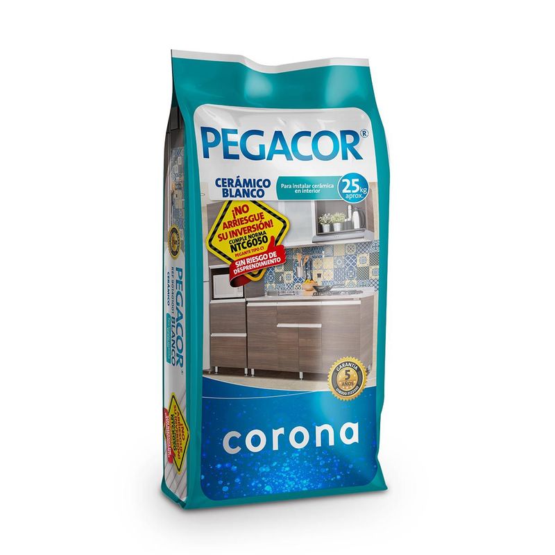 CORONA - Pegacor Corona Ceramico Blanco 25 Kg