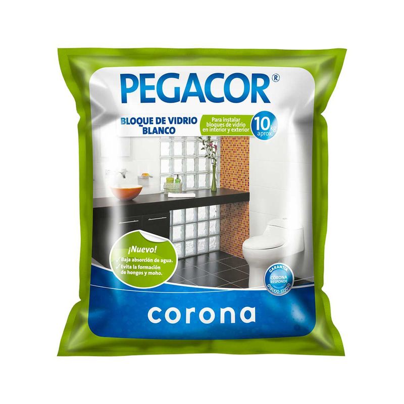 CORONA - Pegacor Corona Bloque Vidrio Blanco X10kg