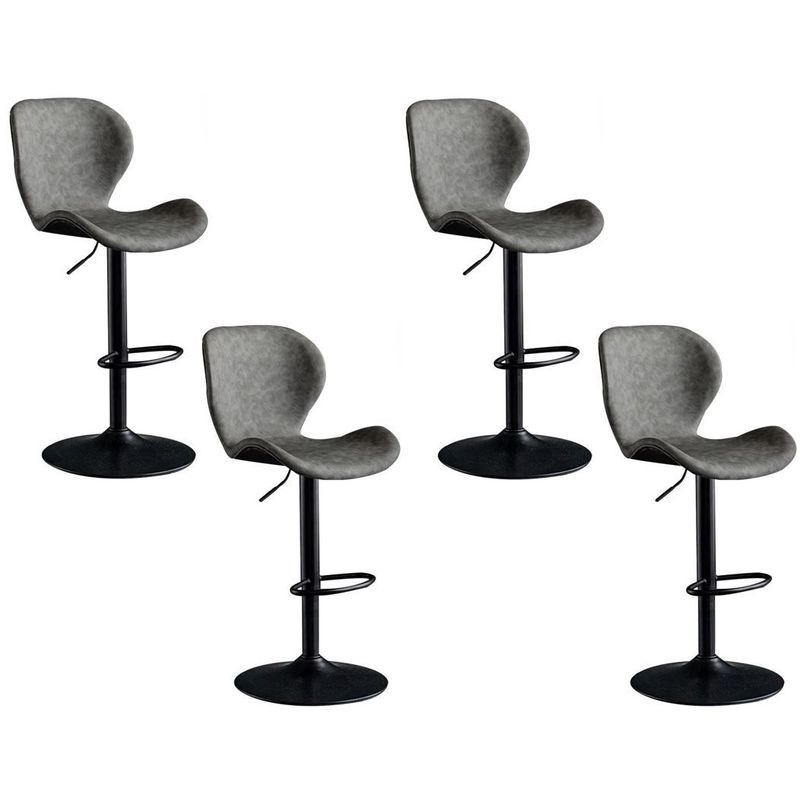 MOBLIHOUSE - Set X4 Silla Bar Bursa Con Altura Ajustable Color Gris