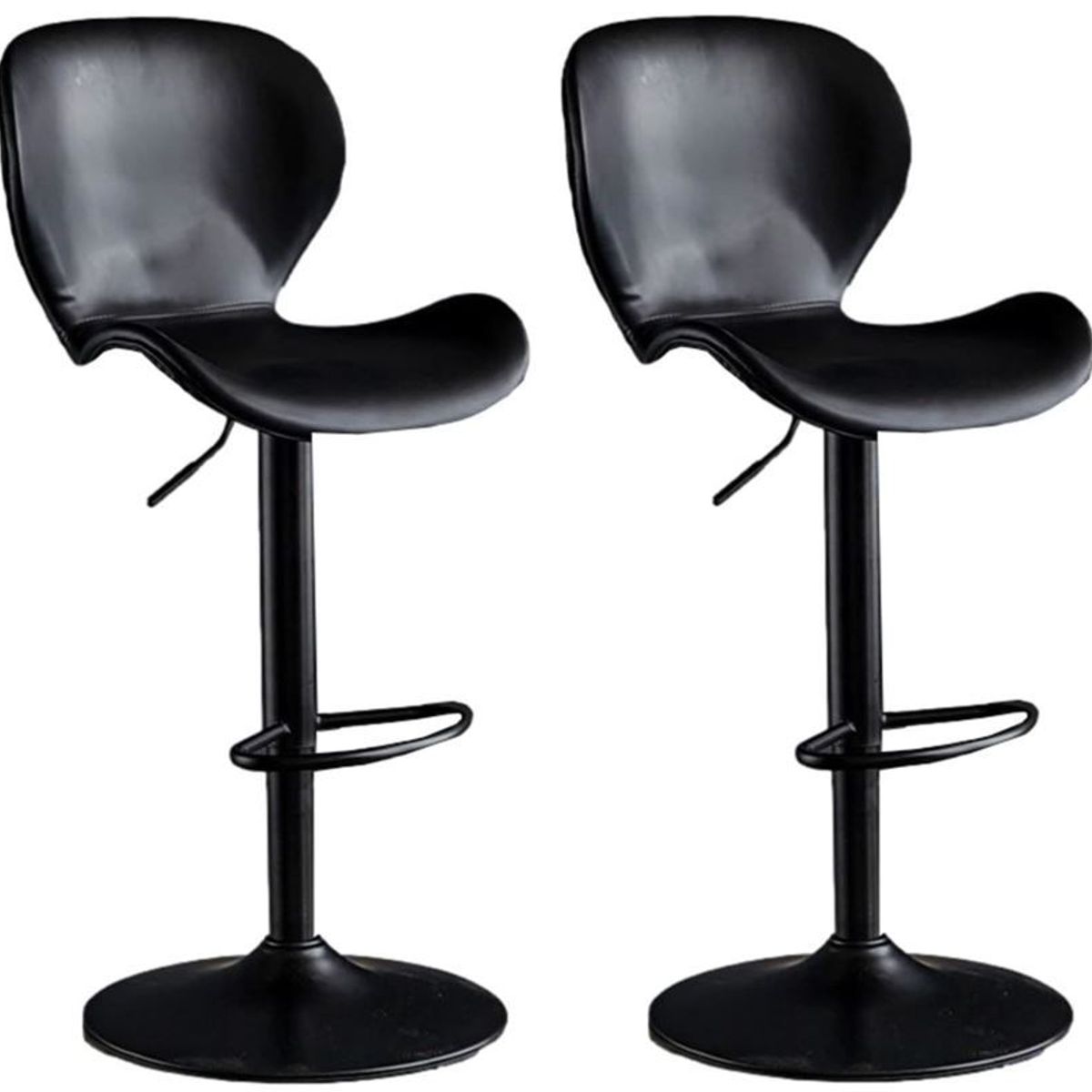 MOBLIHOUSE - Set X2 Silla Bar Bursa Con Altura Ajustable Color Negro