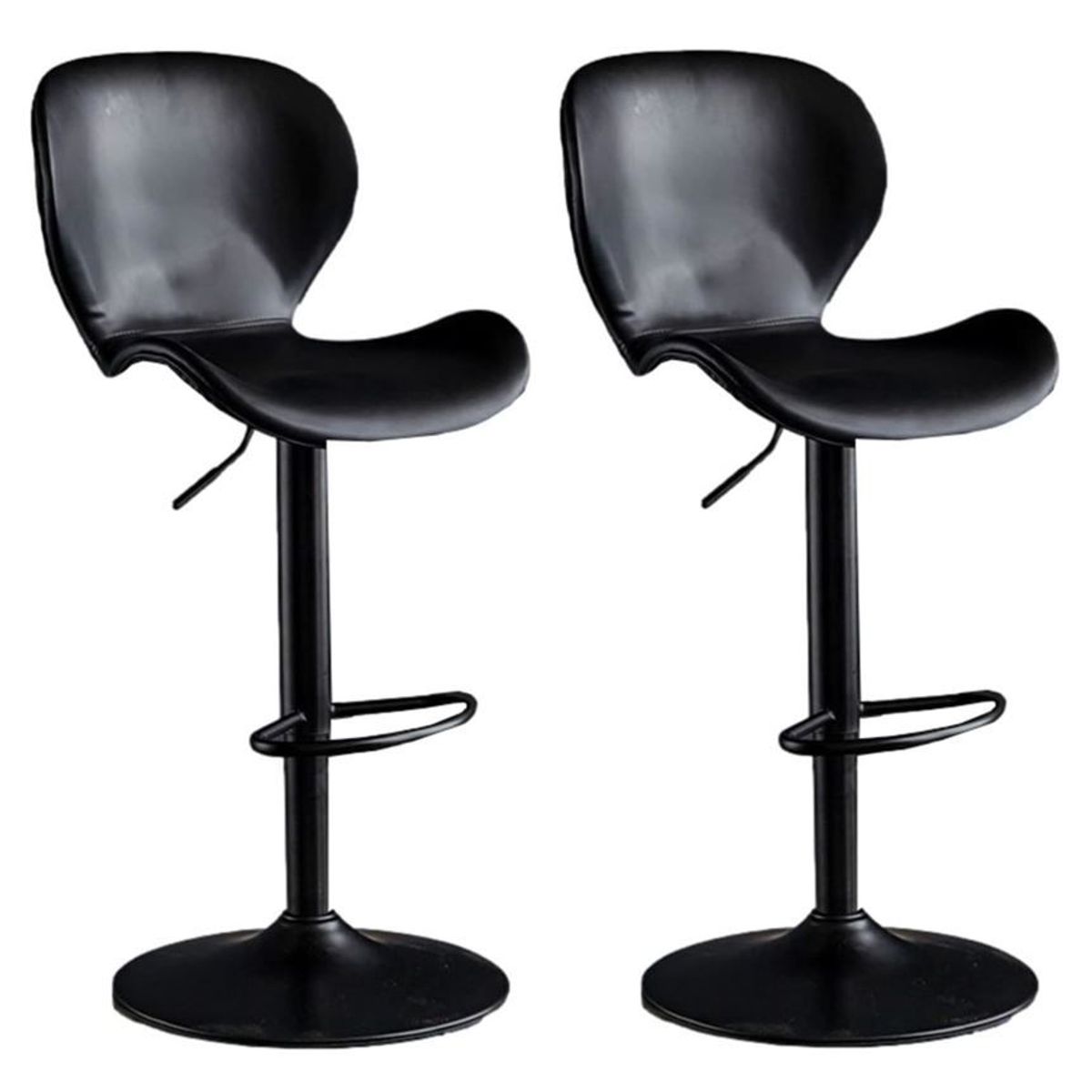 MOBLIHOUSE - Set X2 Silla Bar Bursa Con Altura Ajustable Color Negro