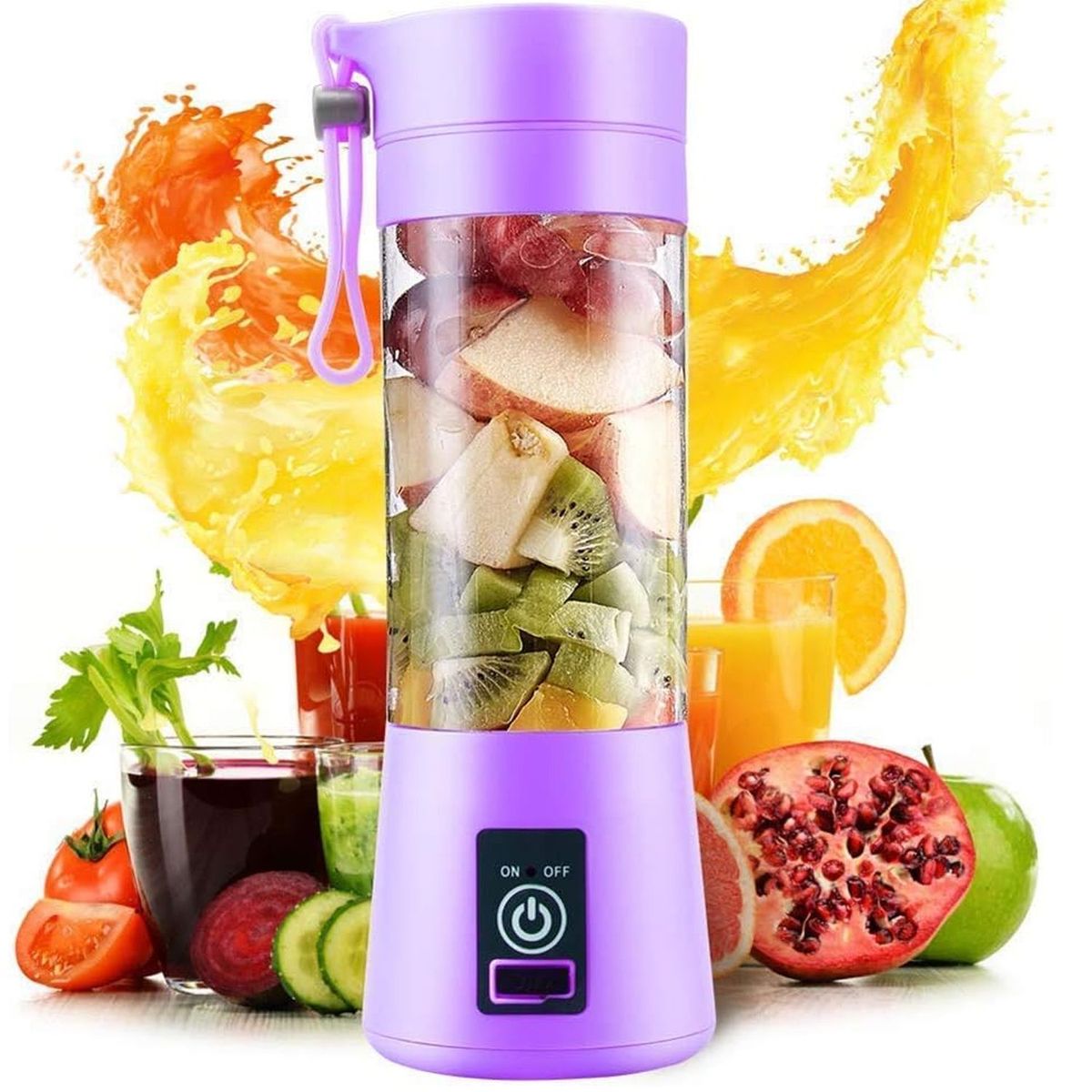 ONE PIXEL - Licuadora Personal Portable Recargable Morada ONE PIXEL.