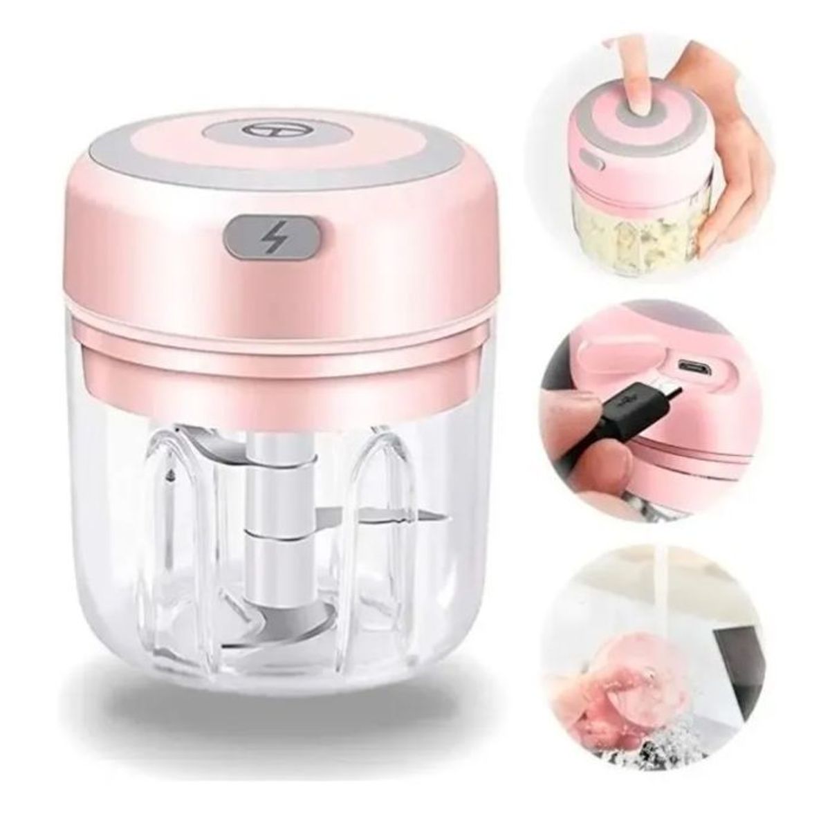 GENERICO - Picatodo portátil recargable carne verduras mini picador