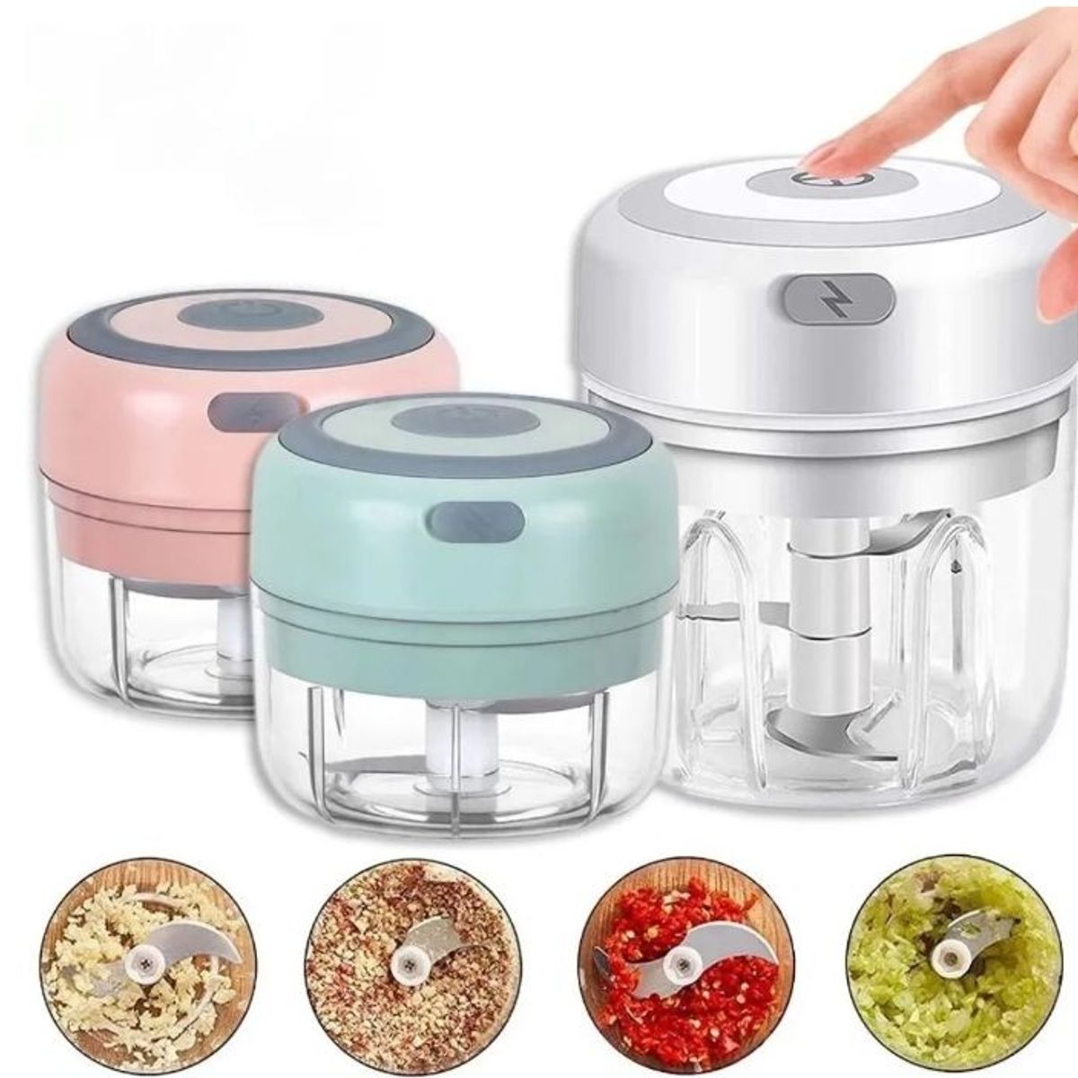 GENERICO - Picatodo portátil recargable carne verduras mini picador