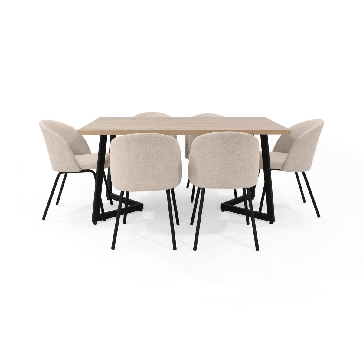 VENECIA - Set de Comedor 6P Rio con Sillas Osaka Trigo