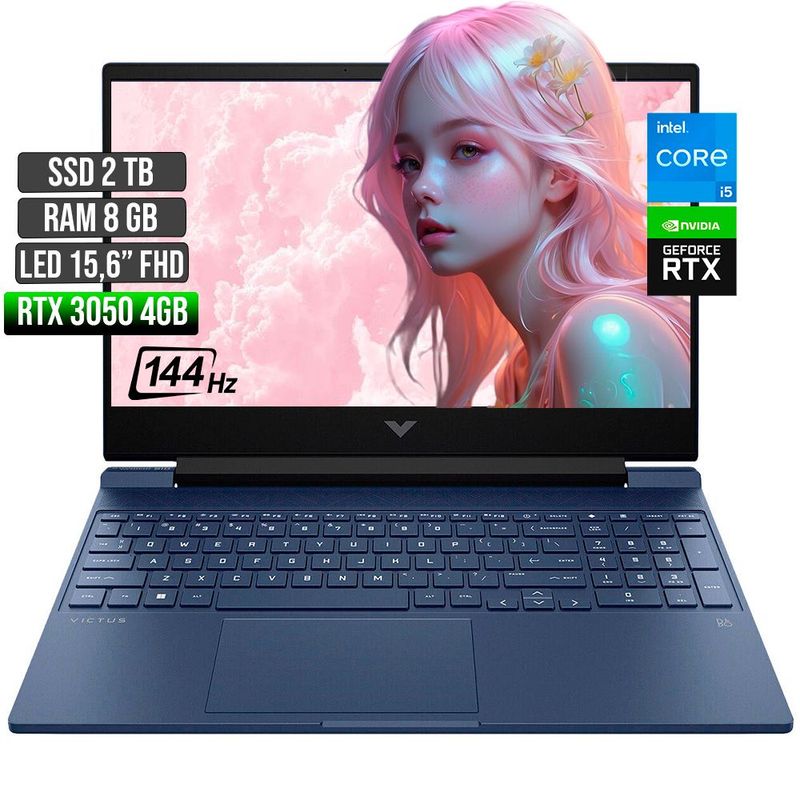 HP - HP VICTUS INTEL CORE I5-12450H RTX 3050 4GB SSD 2TB RAM 8GB LED 15,6" FHD 144Hz