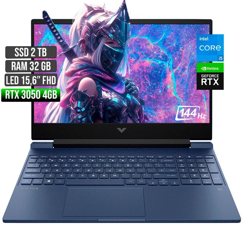 HP - HP VICTUS INTEL CORE I5-12450H RTX 3050 4GB SSD 2TB RAM 32GB LED 15,6" FHD 144Hz
