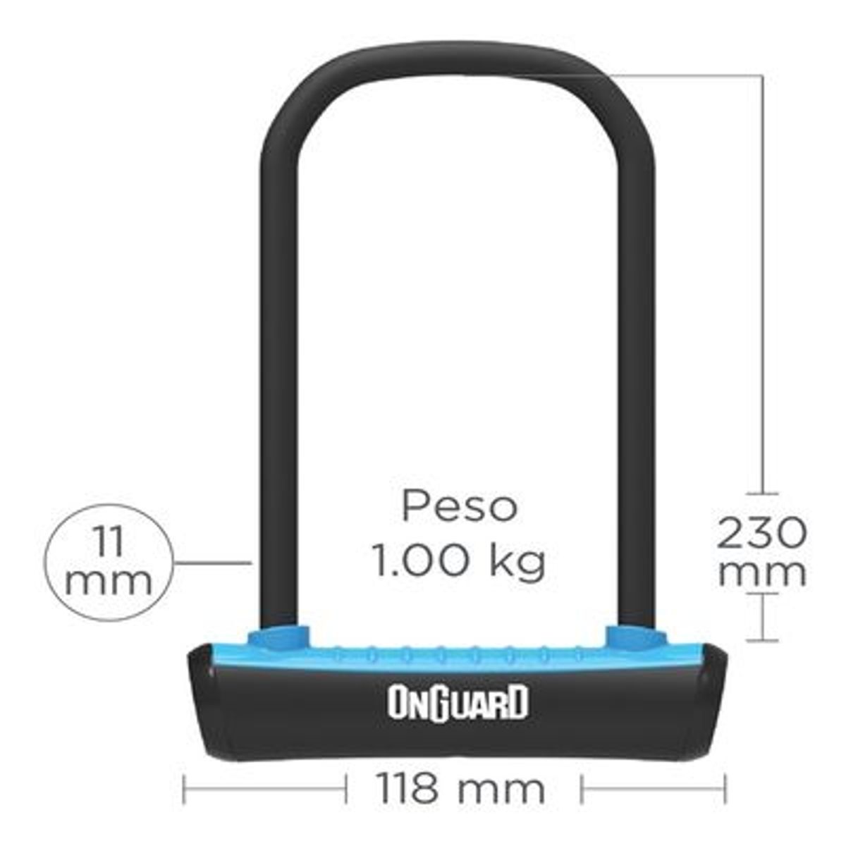 ONGUARD - Candado Seguridad en U para bicicleta Onguard Neon 8153-NRJ