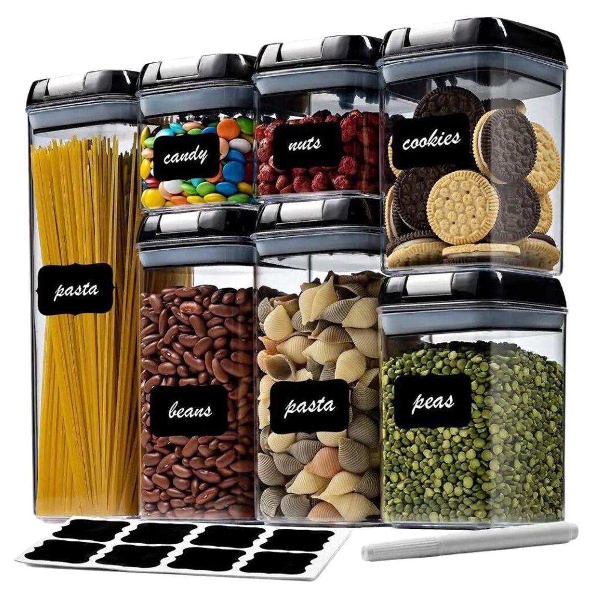 GENERICO - Organizador Frascos Herméticos Para Cocina X7 Recipientes