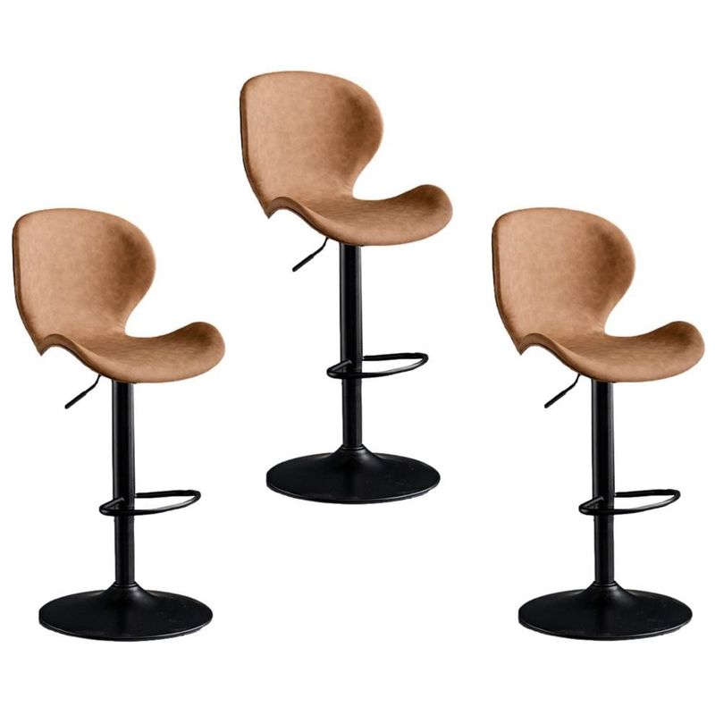 MOBLIHOUSE - Set X3 Silla Bar Bursa Con Altura Ajustable Color Cafe