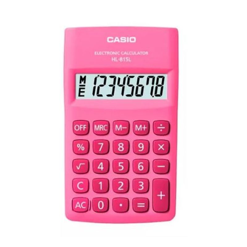 CASIO - Calculadora Rosada De 8 Digitos Hl - 815l