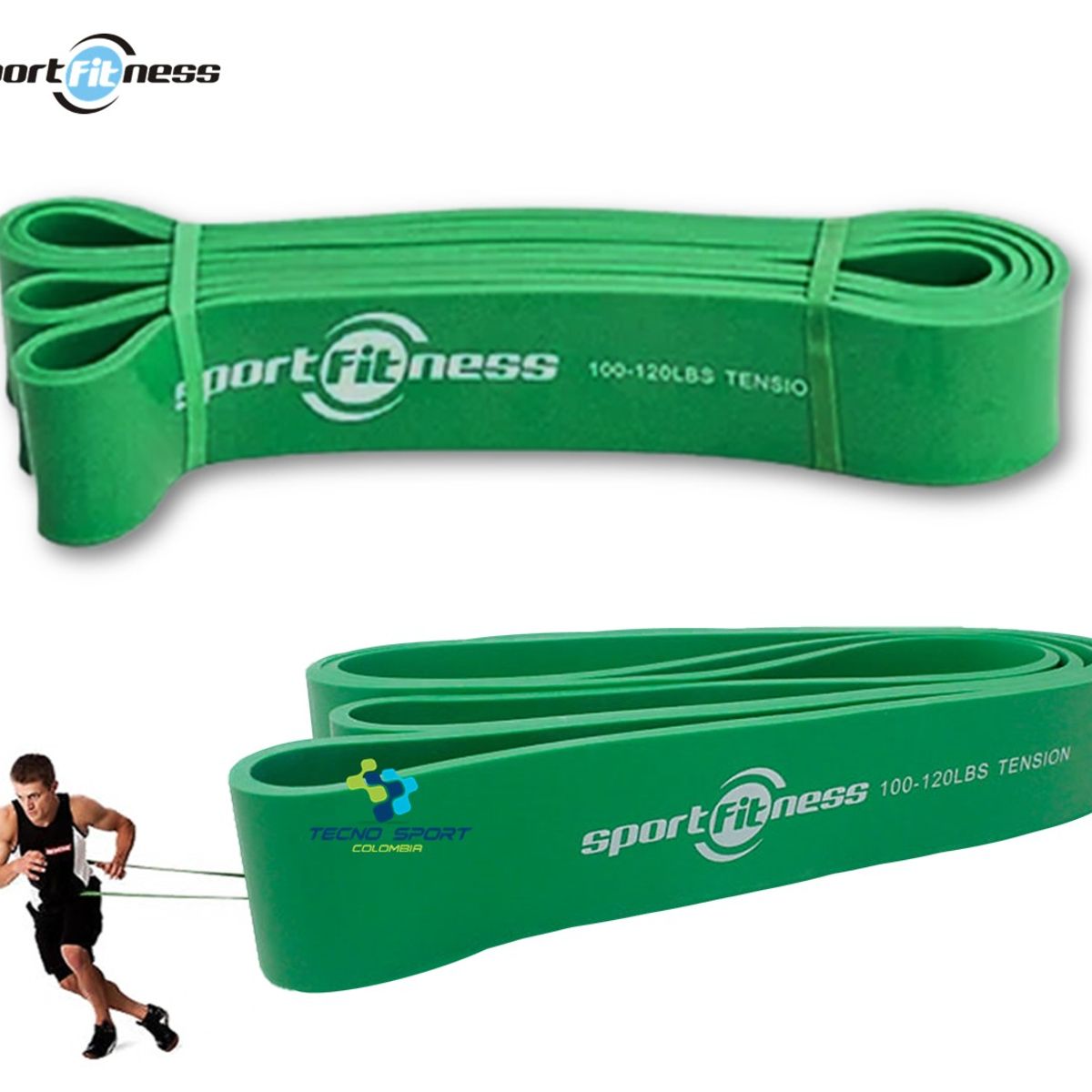 SPORTFITNESS - Banda De Poder Elástica Sportfitness Verde Tonificacion Gym