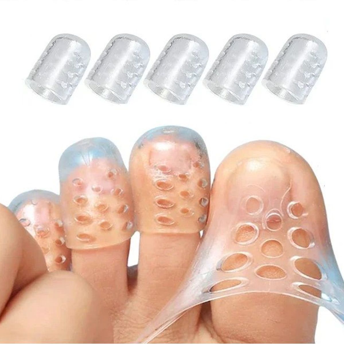 GENERICO - Protector silicona dedos pies cuidado callos ampollas x 5 unds