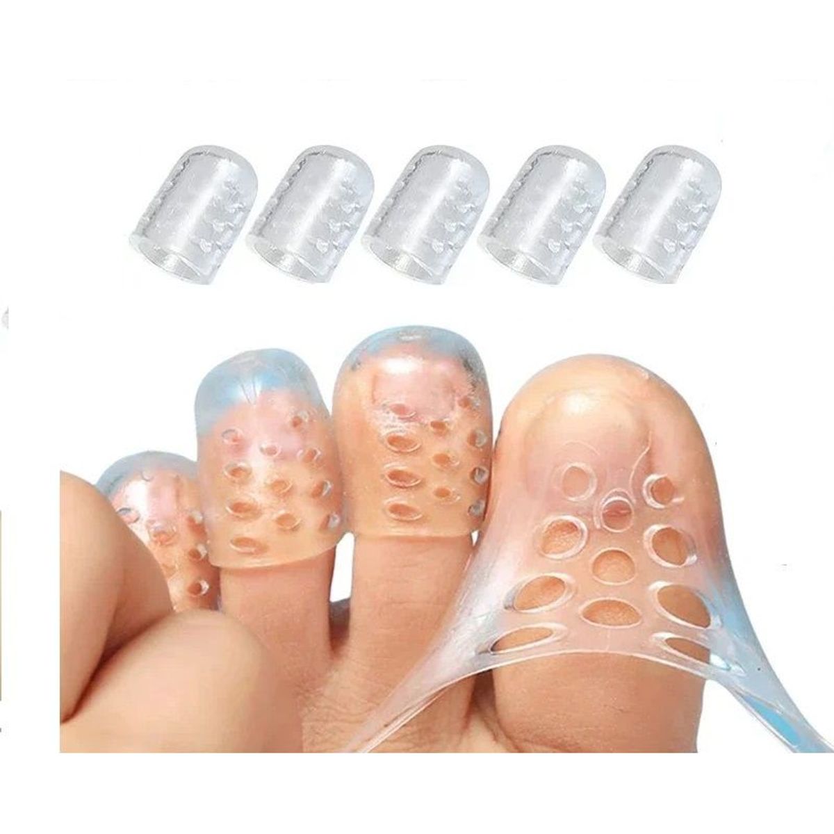 GENERICO - Protector silicona dedos pies cuidado callos ampollas x 5 unds