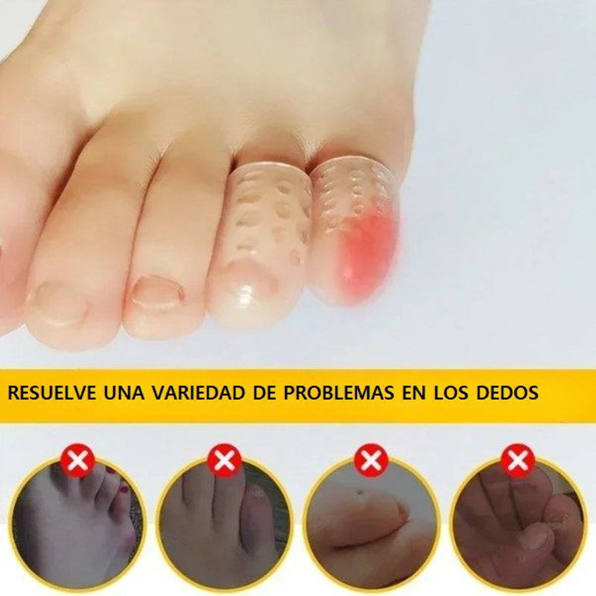 GENERICO - Protector silicona dedos pies cuidado callos ampollas x 5 unds