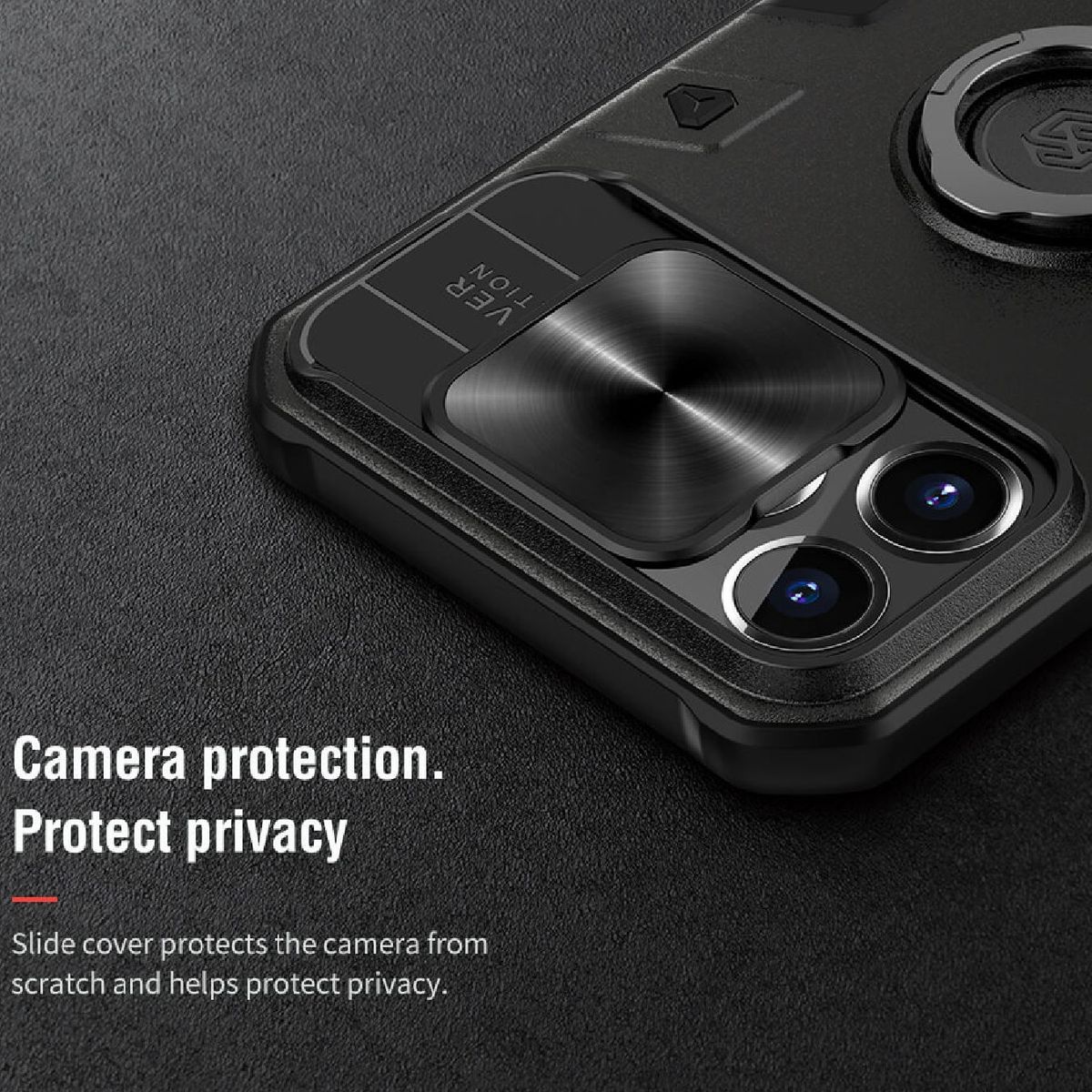 NILLKIN - Estuche Compatible con iPhone 13 Pro Max Nillkin CamShield Armor Negro