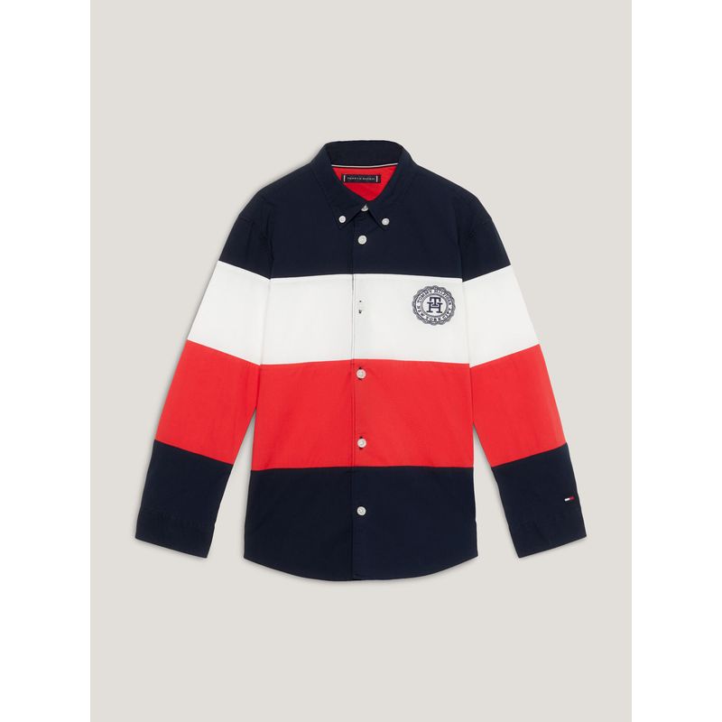 TOMMY HILFIGER - Camisa Manga Larga Colorblock Para Niños Tommy Hilfiger