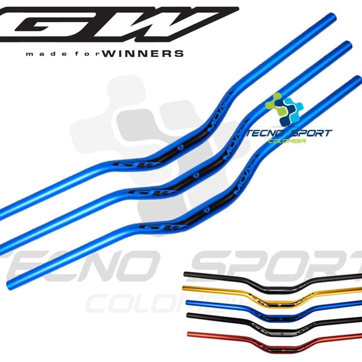 GW - Manubrio Bicicleta Gw Moab Mtb 318mm Aluminio Manillar