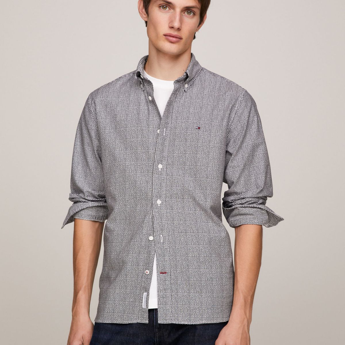 TOMMY HILFIGER - Camisa Oxford Regular Con Estampado De Canasta Tommy Hilfiger