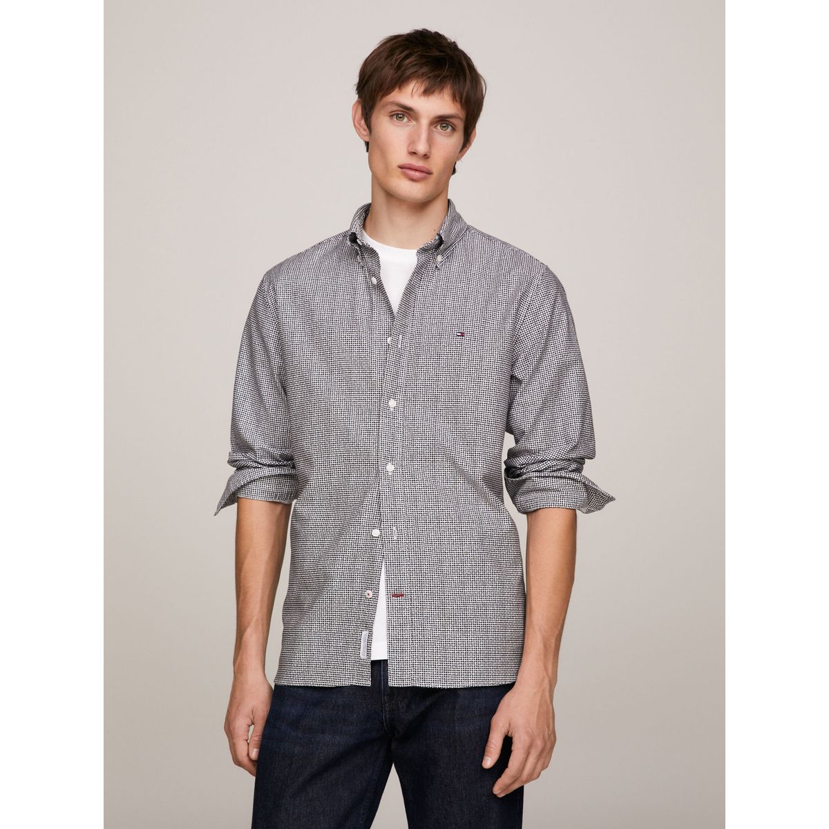 TOMMY HILFIGER - Camisa Oxford Regular Con Estampado De Canasta Tommy Hilfiger