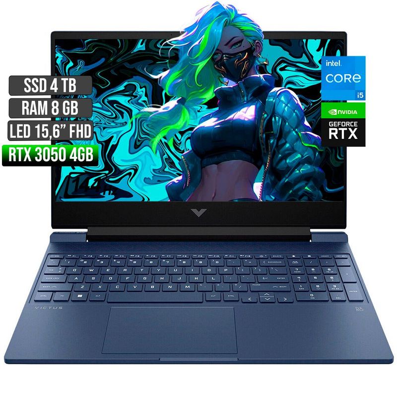 HP - HP VICTUS INTEL CORE I5-12450H RTX 3050 4GB SSD 4TB RAM 8GB LED 15,6" FHD 144Hz
