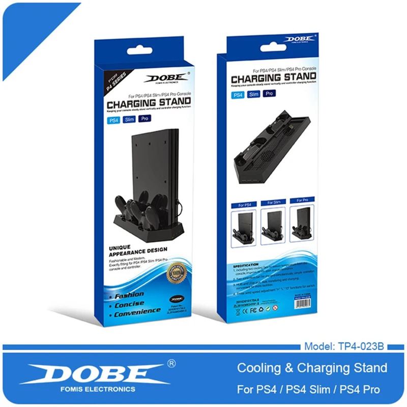 GENERICO - Base Vertical Ps4 Cargador Dualshock Ventilador Refrigerante.