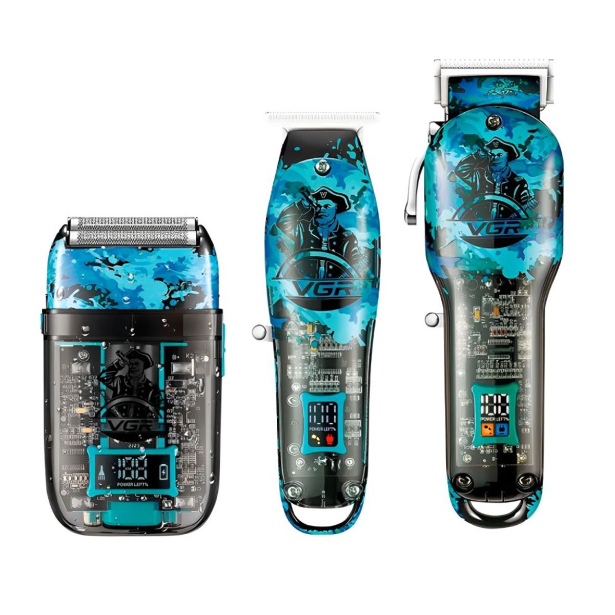 VGR - Combo 3 En 1 Vgr Peluquera Patillera Shaver V-645 Recargable