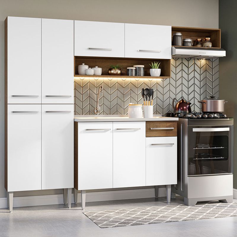 MADESA - Cocina Integral Emilly 2.30 m con Mesón de Acero 12