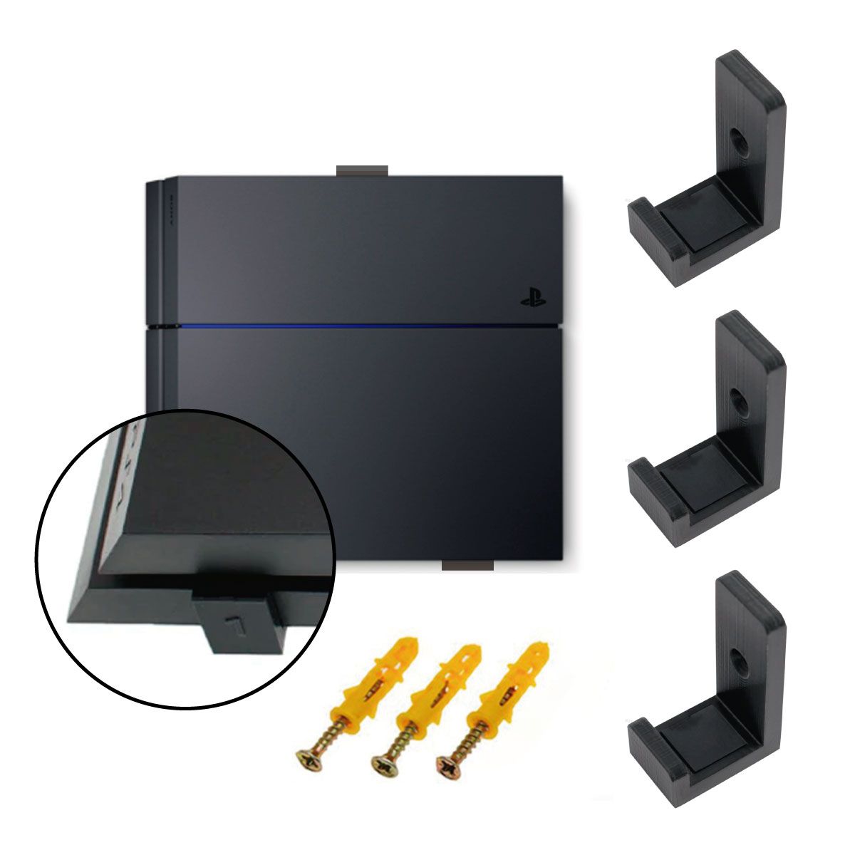 GENERICO - Soporte De Pared Para Ps4 Fat PlayStation Negro.