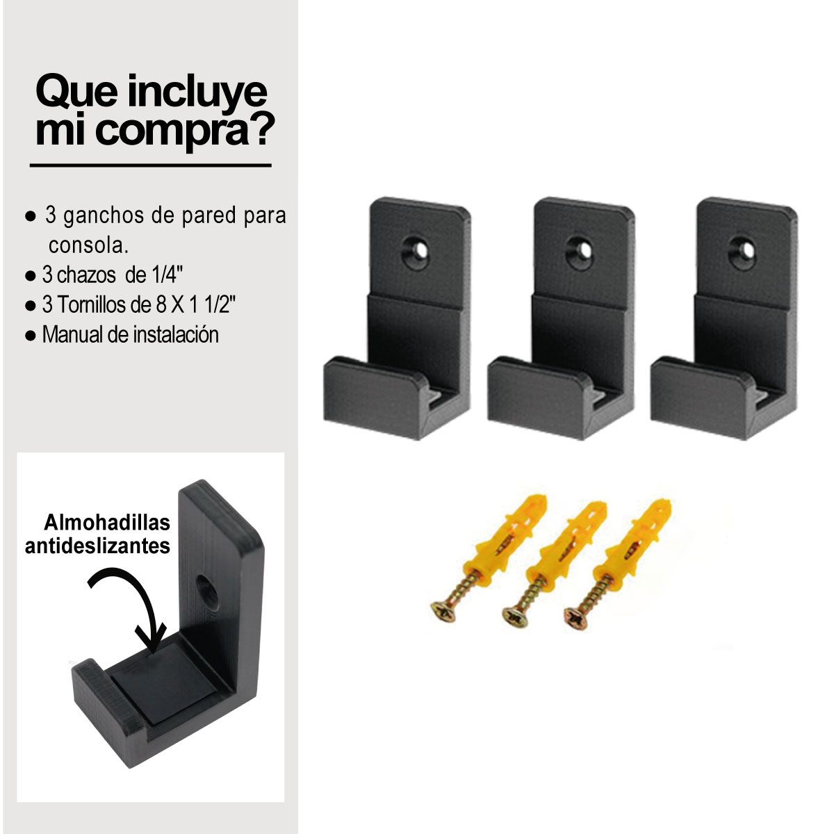 GENERICO - Soporte De Pared Para Ps4 Pro PlayStation Negro.