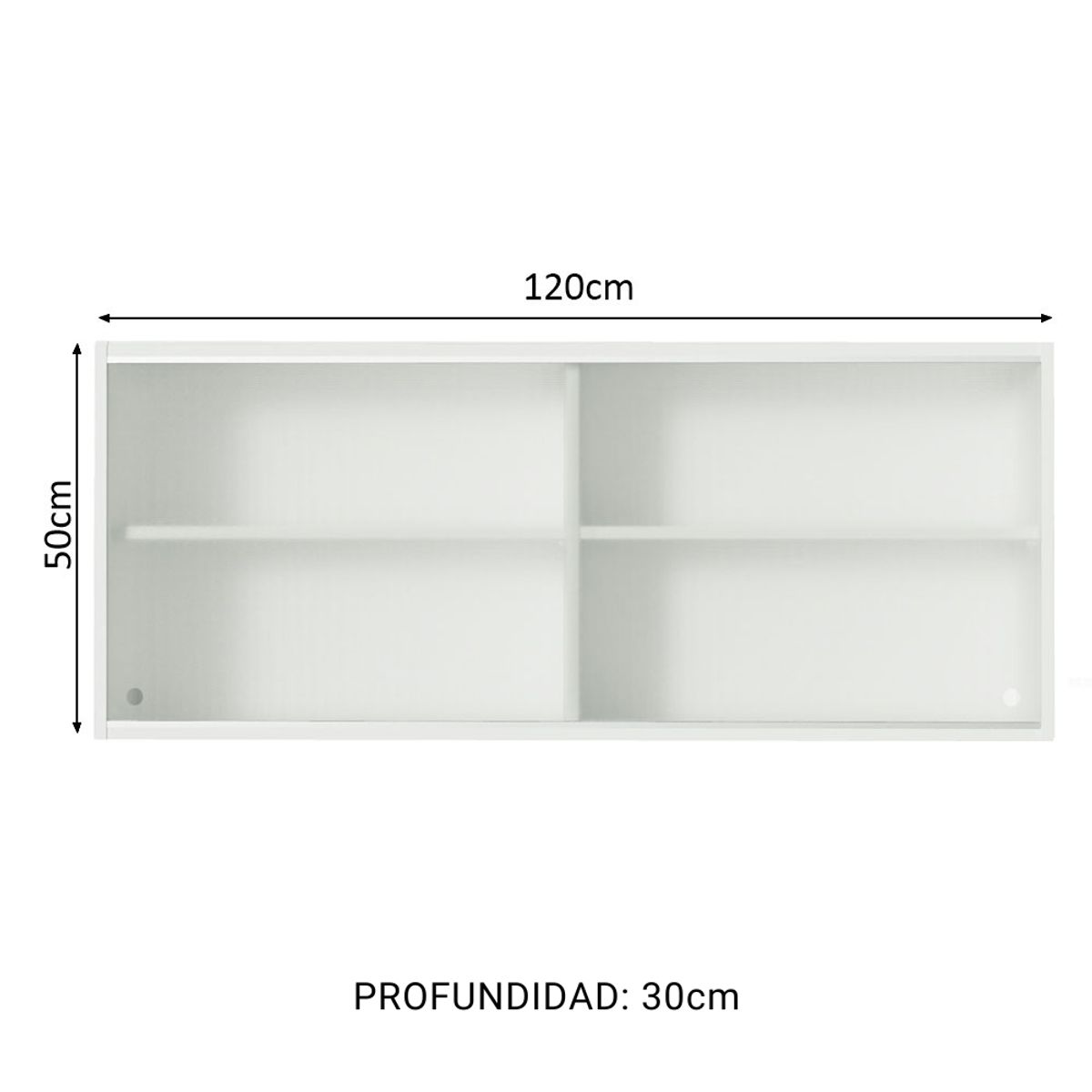 MADESA - Mueble de Cocina Superior Glamy 1.20 m 2 Puertas Corredizas de Cristal