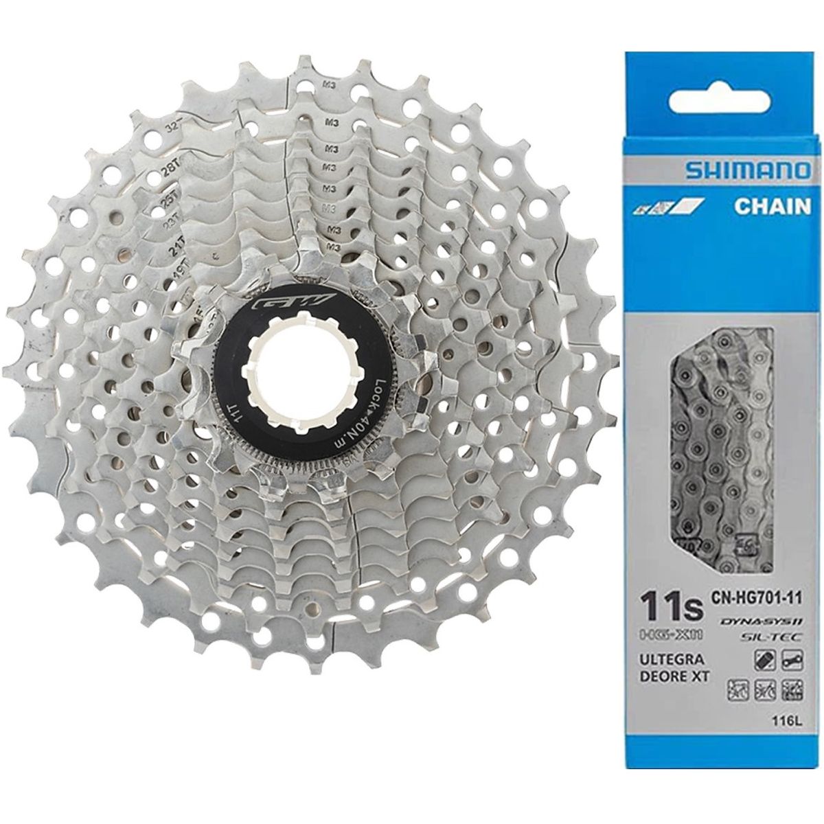 SHIMANO - Pacha Cassette Gw 11-32  Cadenilla Shimano Hg701 11v Combo