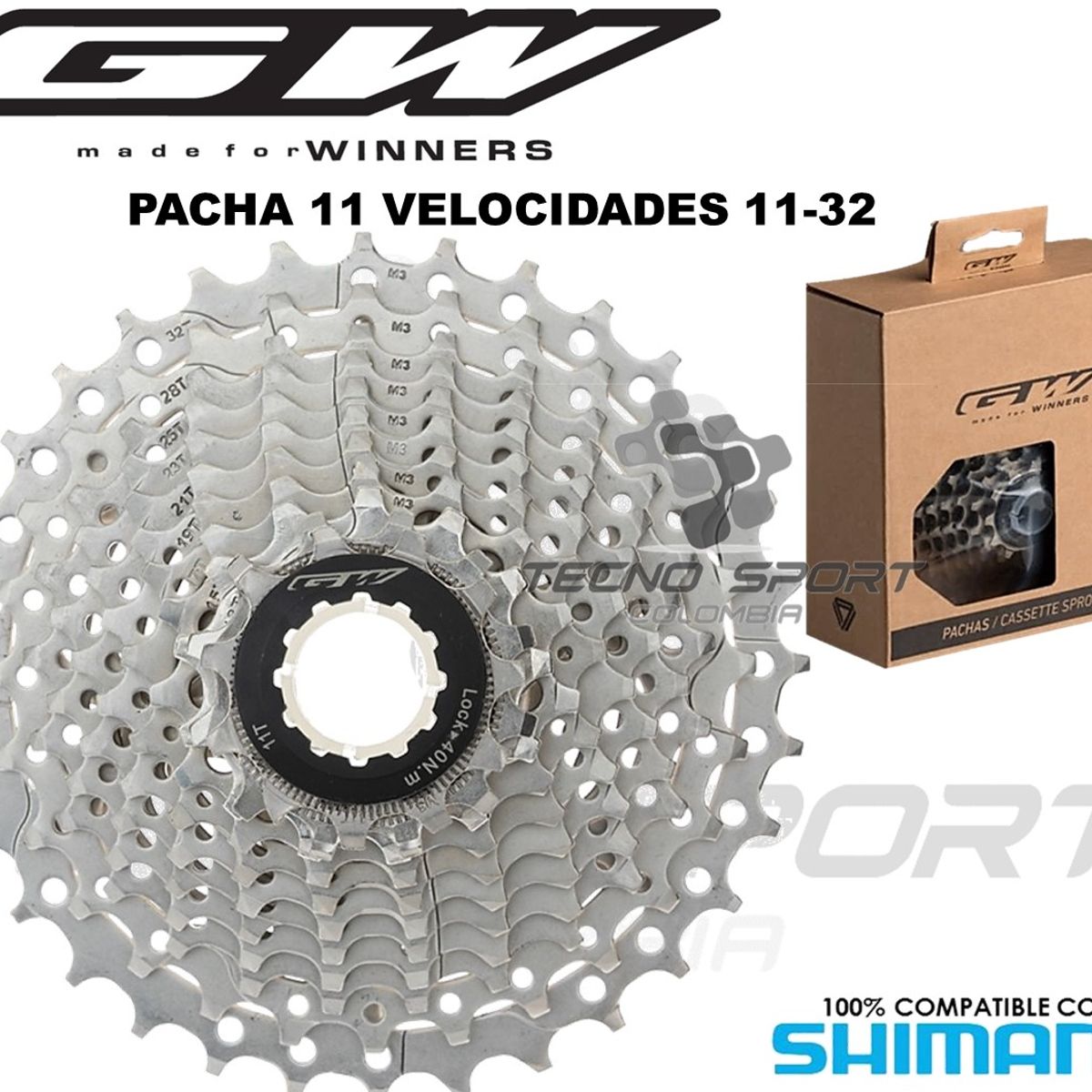 SHIMANO - Pacha Cassette Gw 11-32  Cadenilla Shimano Hg701 11v Combo