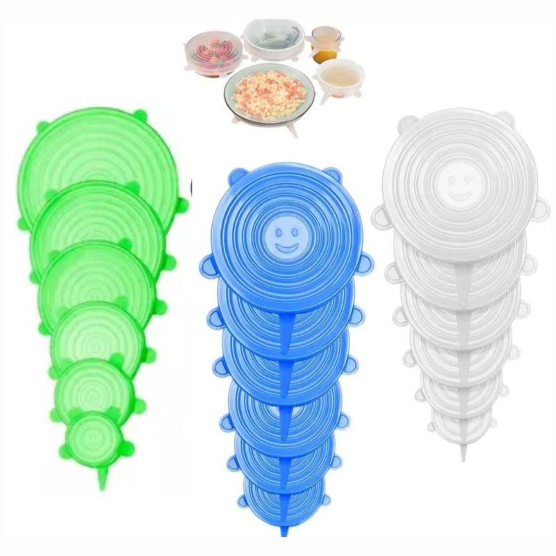 GENERICO - Tapas Elasticas En Silicona De Cocina X6 Reutilizables