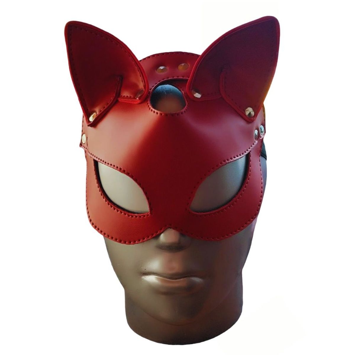 GENERICO - Mascara Antifaz de gata Rojo para disfraz