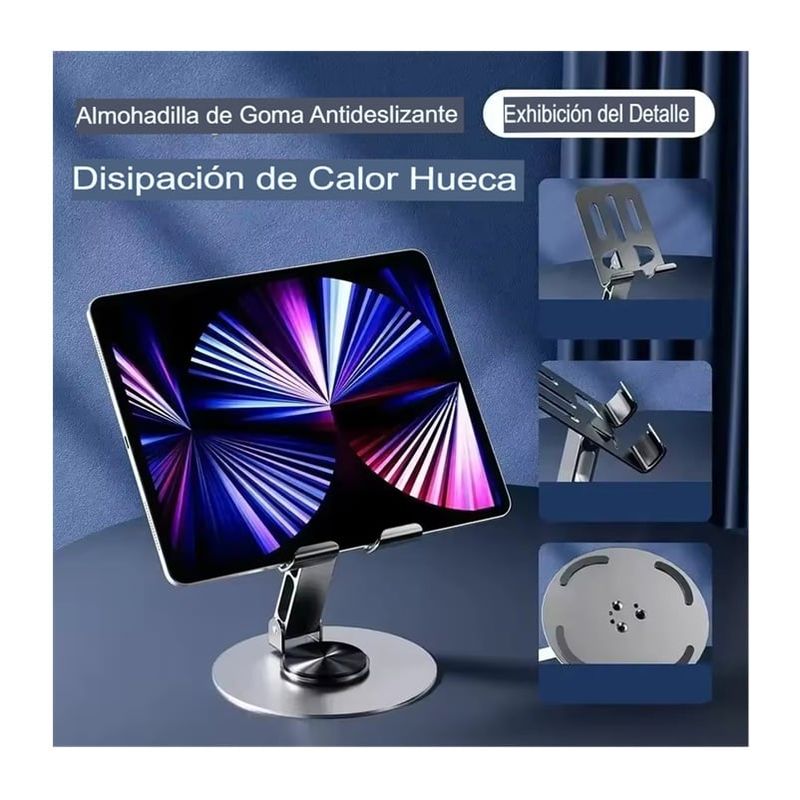 GENERICO - Soporte Base Para Celular Tablet Escritorio Ajustable Gris claro