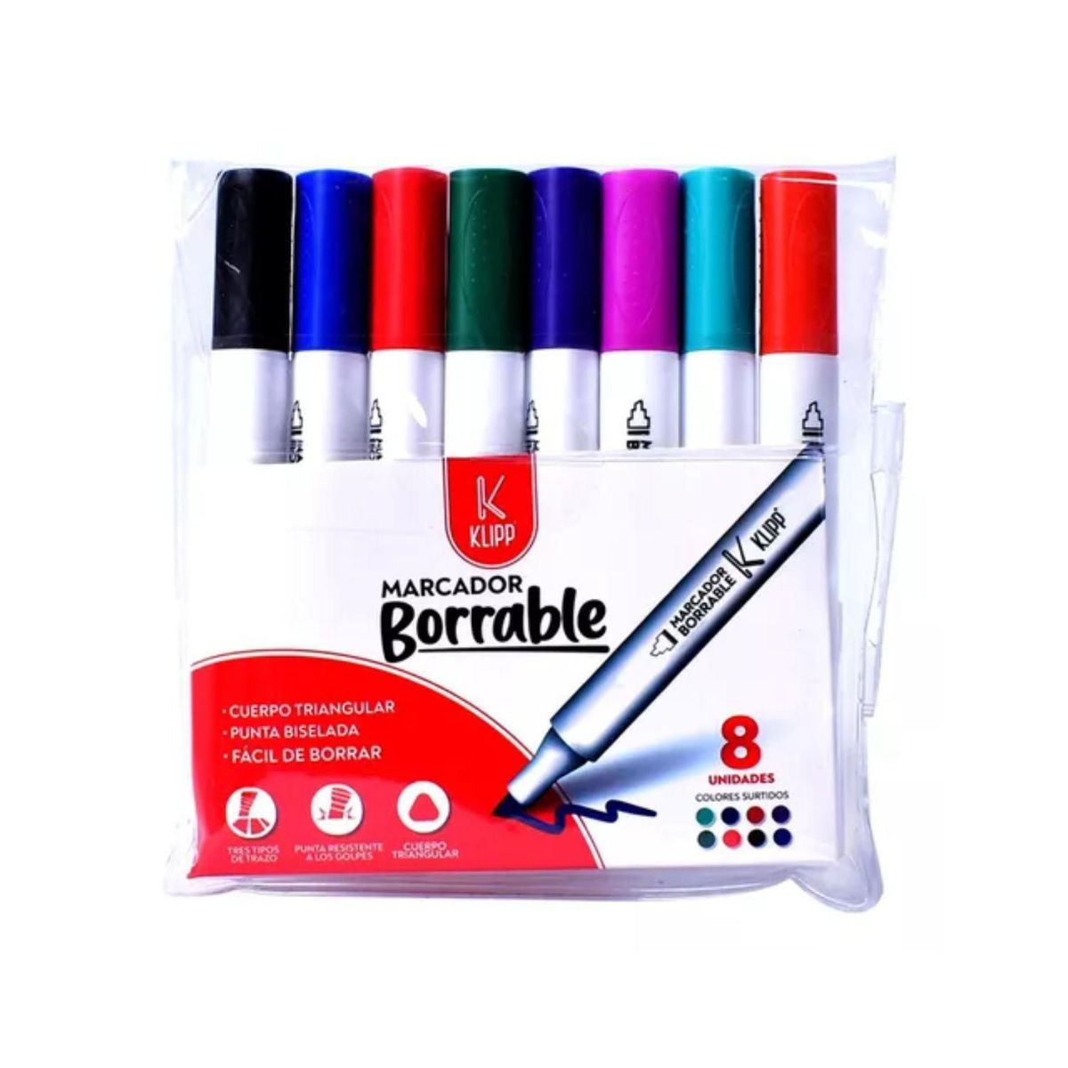 KLIPP - Marcador Borrable Surtido X 8 Ref Th3703-P8 Klipp