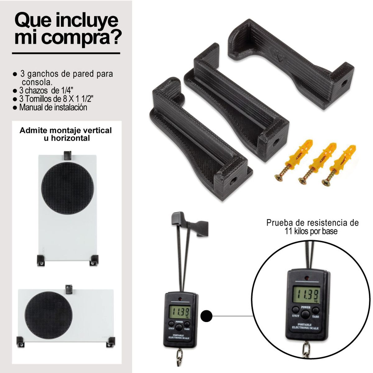 GENERICO - Soporte De Pared Para Xbox Series S Negro.