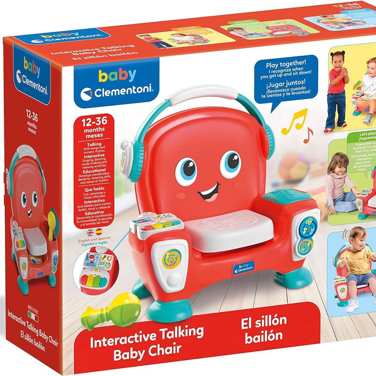 CLEMENTONI - Silla Interactiva Para Bebe Música Y Sonidos Aprendizaje