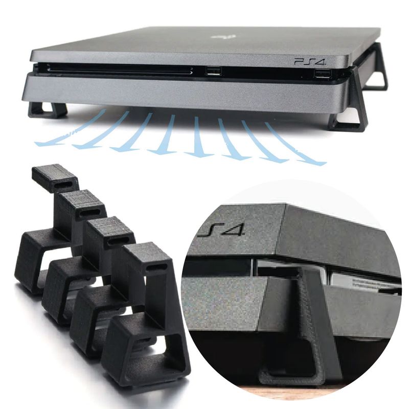 GENERICO - Soporte Base Elevadora Para Ps4 Slim PlayStation Negro.