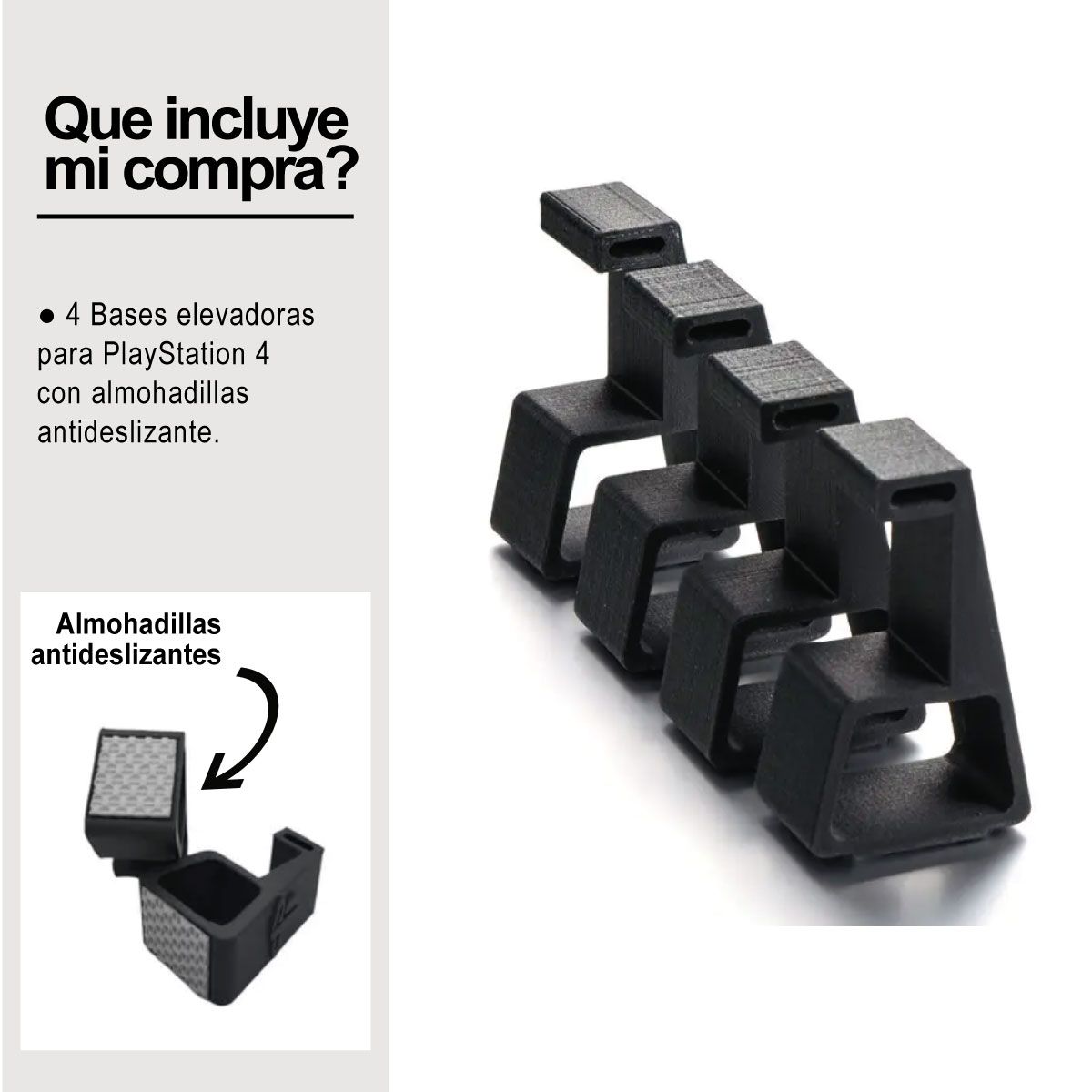 GENERICO - Soporte Base Elevadora Para Ps4 Pro PlayStation Negro.