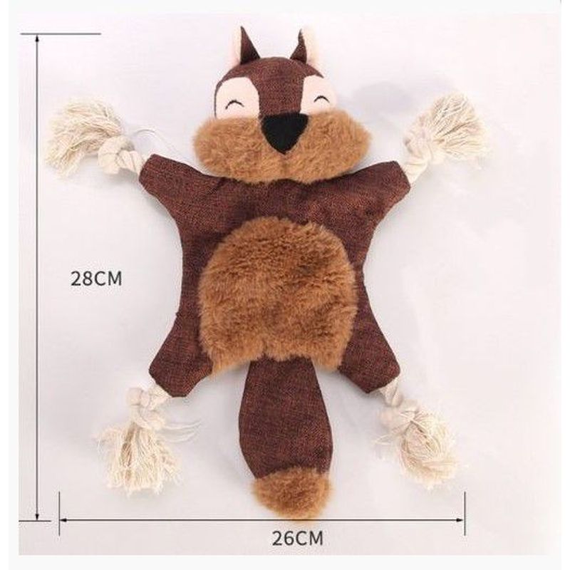 WUUFU - Peluche Mordedor Con Cuerda Y Sonido De Bolsa-Ardilla