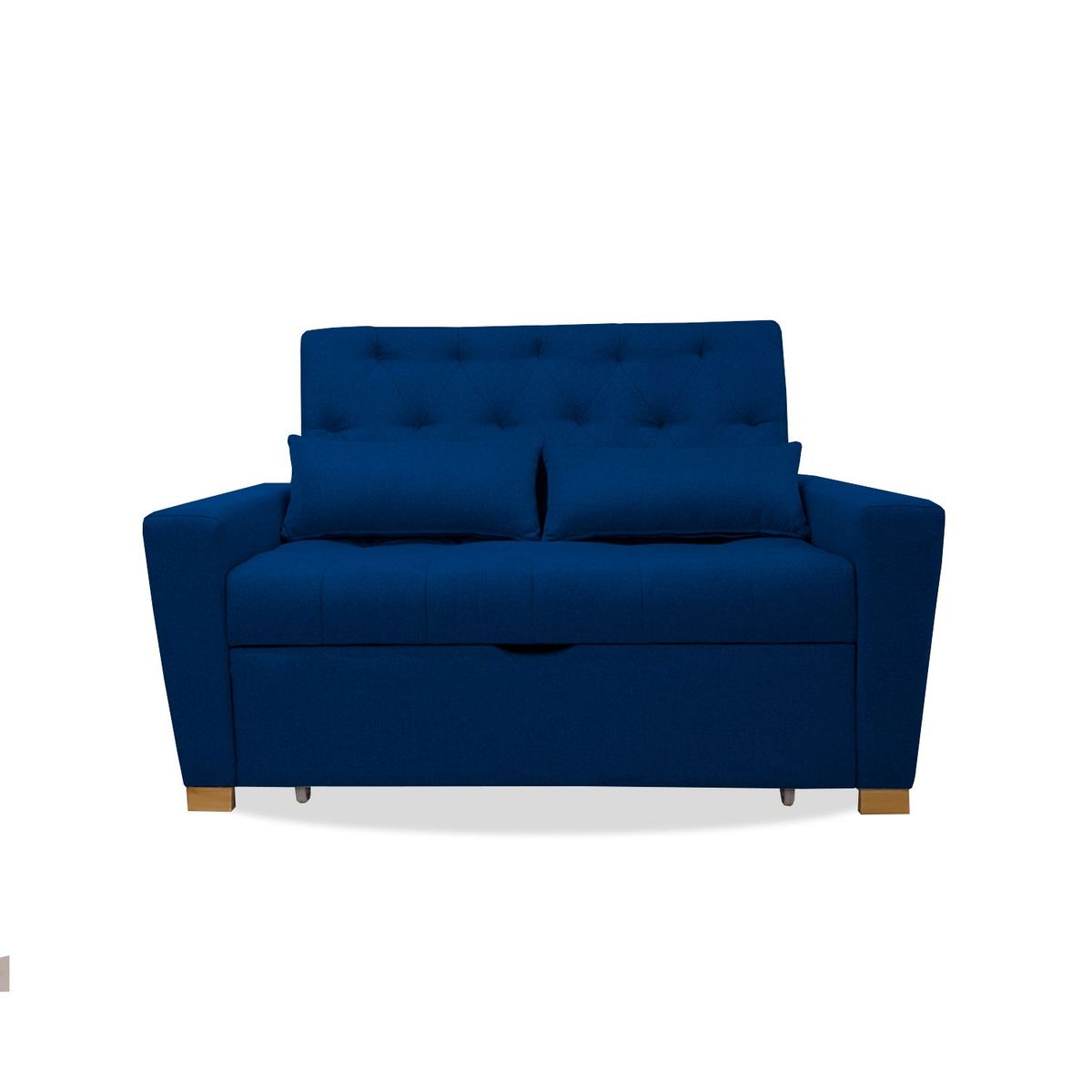 MUEBLES REM - Sofacama Ackerman Azul Petroleo + Cojines Espaldar