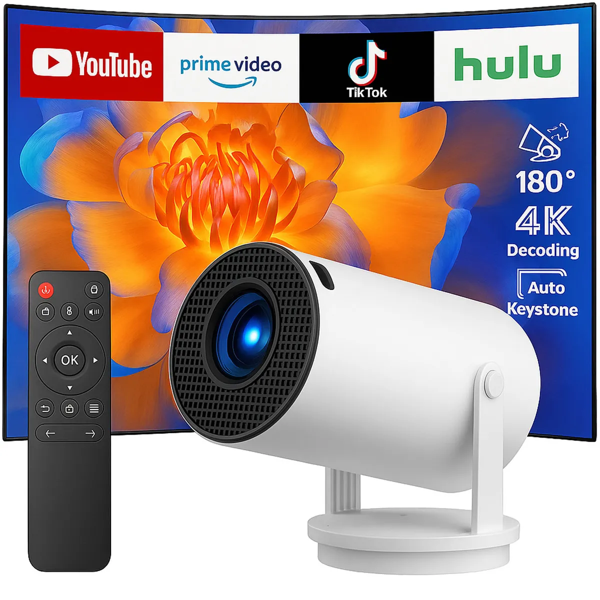 ONE PIXEL - Proyector Video Beam 4K Cine Portatil  LED Wifi  Android 11 One Pixel Hy 300